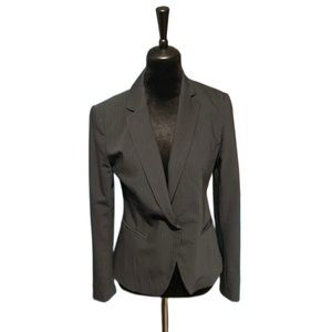 Ann Taylor Navy Blazer with White Pinstripes